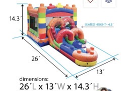 IMG 8734 1746401354 Building Block Wet/Dry Slide Bounce House Combo