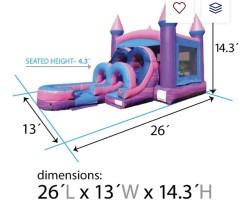 IMG 8735 1746400918 Kids Pink Wet/Dry Slide Bounce House Combo