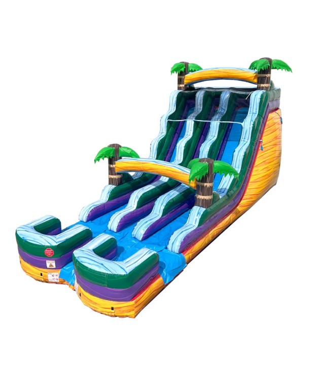 18' Tropical Marble Double Bay Wet/Dry Slide